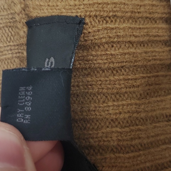 Express Lambswool Sweater Crewneck Tan Herringbone Print Thick Warm Mens XL - Picture 6 of 10